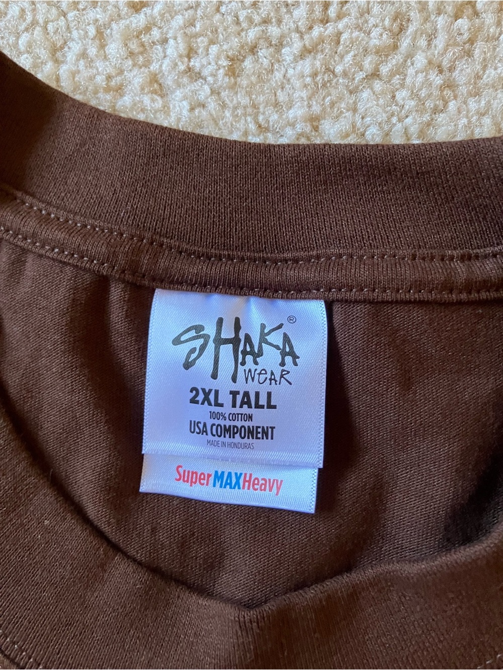 Shaka Wear 2XL Tall Brown Heavy Cotton Tee